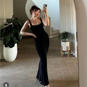 Popflex black hourglass maxi dress NWT